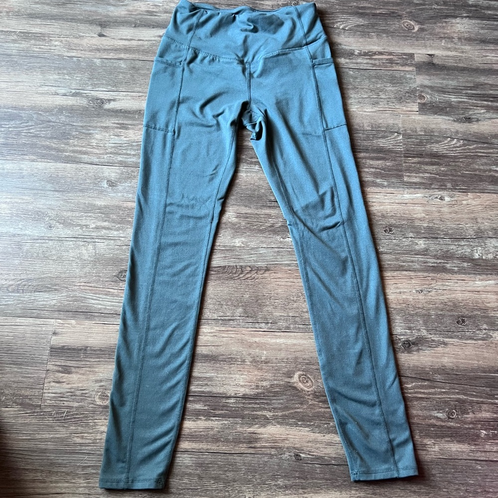 Gaiam Navy Green Leggings w/ Pocket
